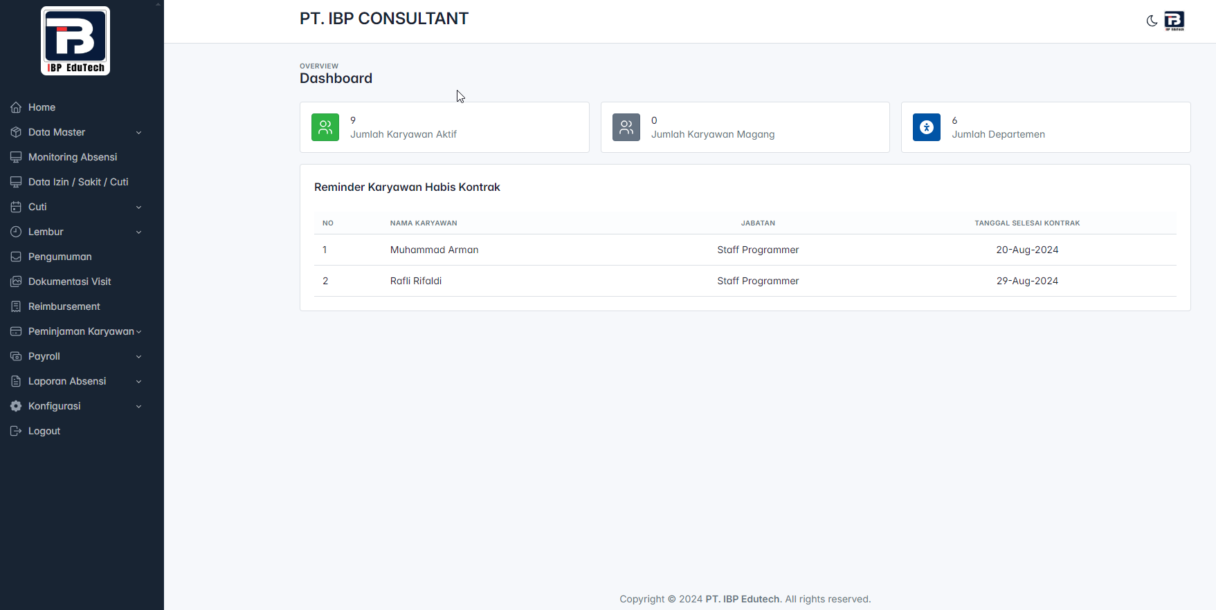 Aplikasi Absen dan Payroll IBP Edutech