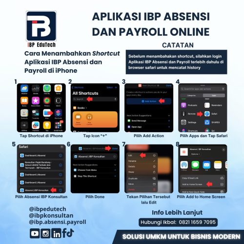 Membuat Shortcut Aplikasi IBP Absen dan Payroll di IOS